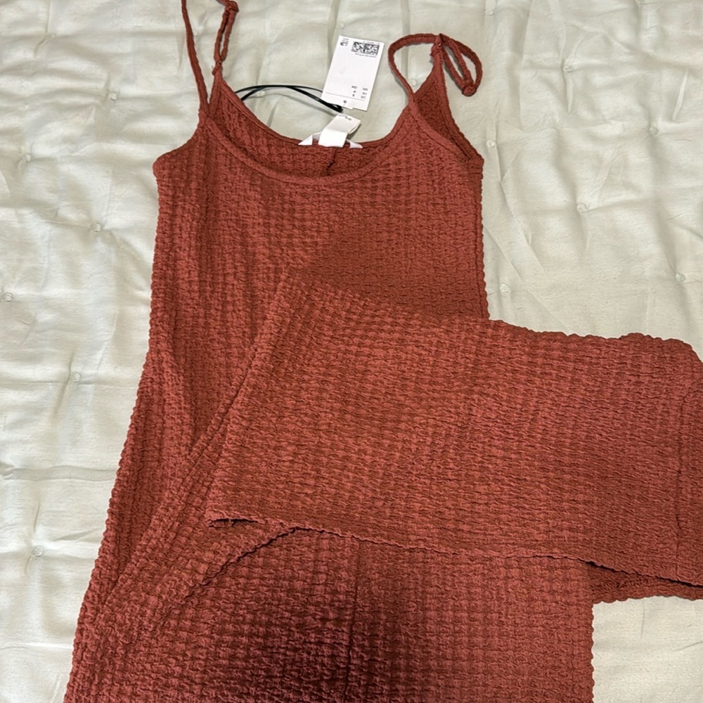 H&M viral crinkle maxi dress bodycon NWT